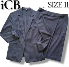 iCB ストライプスーツ セットアップ スカート ネイビー サイズ11 美品◻︎のサムネイル