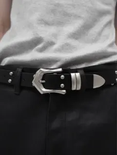 CS STUDS LEATHER BELT ブラックレザー - メルカリ