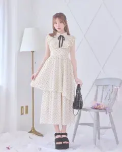 ミシェルマカロン バイカラーティアードロングワンピ - メルカリ