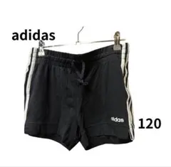 ★人気★adidas ショートパンツ120キッズブラック3本ラインスポーツ短パン