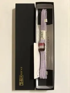 新品未使用品　江戸組紐　五嶋紐　帯締め　とんぼ玉付三分紐　ラベンダー　日本製