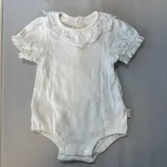 ホワイト レース付き襟 ロンパース