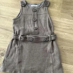 べべ　110 ブラウン　ジャンパースカート　ベルト付き　チュニック　茶