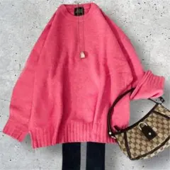 美品アーバンリサーチ　上質ハミルトンウール　ニットゆったリ　 ピンク　ふんわり