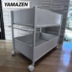 ホワイト スチール 2段ラック キャスター付き