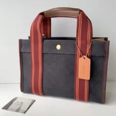 【COACH】コーチ　スピン　トートバッグ　ジャガード　ブラック　ハンドバッグ