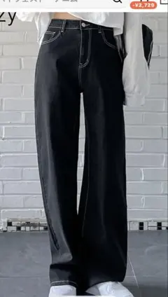 ストレートデニムブラック