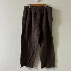 【L】コットンパンツ スウェットパンツ ダークブラウン 秋冬 裏起毛