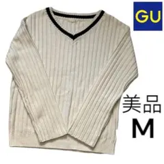 [美品] ジーユー　GU ニットセーター　ホワイト　M サイズ
