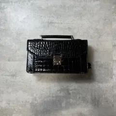 美品⭐️シャイニングクロコ クロコダイル ショルダーバッグ 黒 JRA