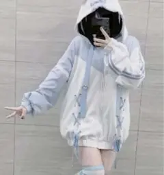 韓国風パーカー フード耳付き ゆったりサイズ 地雷系 量産型 病みかわ系　新品