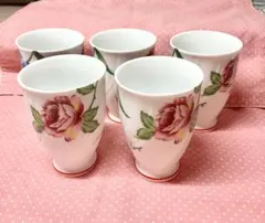 KENZO 花柄陶器フリーカップ5個セット