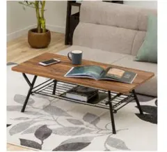 折りたたみ式センターテーブル 木目調 90cm