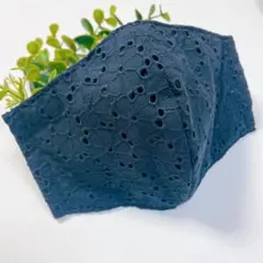 ハンドメイドマスク＊大人用＊綿レース＊コットンレース＊花柄＊黒
