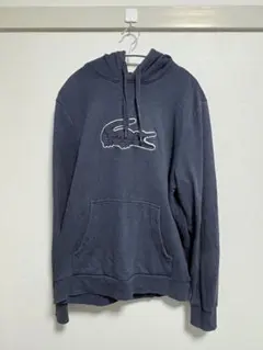 LACOSTE ダークグレー フード付きパーカー US L