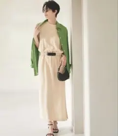 Mila Owen サイドスリットブラウジングノースリワンピ イエロー０サイズ