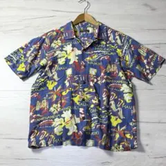 T*a様 Aloha Blossom アロハシャツ 40 ネイビー - メルカリ