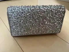 シルバー スパンコール装飾 クラッチバッグ