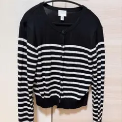 H&M カーディガン　ボーダー　ニット　Mサイズ