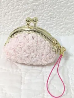 【ハンドメイド】ピンク ミニがま口 キーホルダー 小銭入れ ポーチ