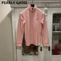 パーリーゲイツ 長袖シャツ 0 ボーダー モックネック ゴルフ