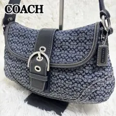 COACH ソーホー キャンバス シグネチャー ワンショルダーバッグ Blue