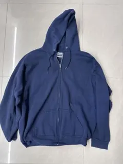 90s USA製 TULTEX フルジップパーカー 無地 スウェット ネイビー