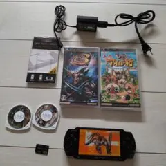 超美品★psp3000本体★黒7★新品バッテリー、ゲーム、メモリー、純正充電器付