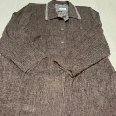 frank ジャケット　長袖と7分袖アンサンブル　13号　茶色