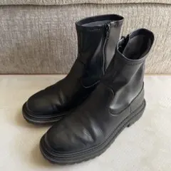 H&M ショートブーツ ブラック フェイクレザー