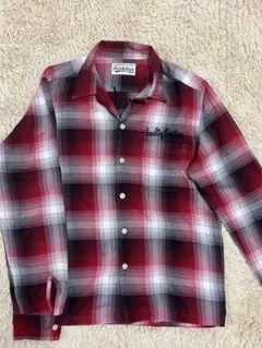 WACKOMARIA オンブレ チェック オープンカラーシャツ 長袖