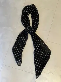 도트 패턴 폴카 도트 스카프 스카프 반다나 맥쇼 블랙 앤 화이트