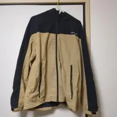 SOLVIC ナイロンジャケット ベージュ/ブラック フード付き