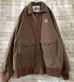 USA製 ジャケット ブルゾン 中綿 刺繍 UPS 茶 XL