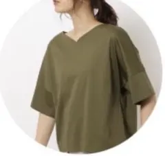 BABYLON ハートネックカットソー（カーキ）38サイズ