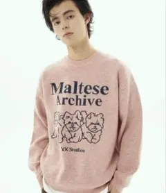 WAI KEI Maltese Archive Line Knit ピンク