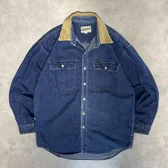 Wrangler 　デニムシャツ　長袖シャツ　90s　襟コーデュロイ　ワーク系