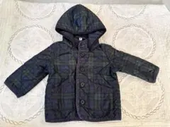 無印良品フード付きチェック柄ジャケット 80㎝　アウター