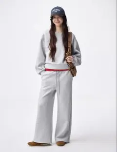 未使用 GU パフスウェットバギーパンツ L