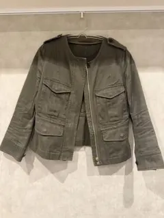 オリーブノーカラージャケット