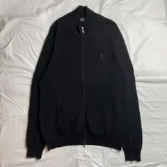 【ec18】RALPH LAUREN　ドライバーズニット　サイズL　ブラック