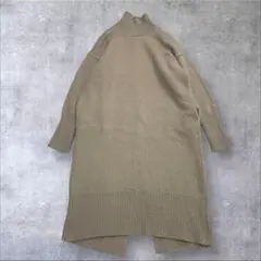 ★美品◆アダムエロペ◆タートルバックスリットニットワンピースGB