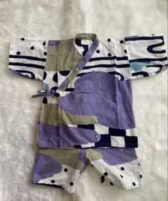 美品】sousou 浴衣「おはじき」白地にグレー水玉 クリーニング済み