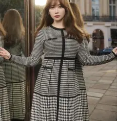 her lip to Montaigne Knit Long Dress千鳥