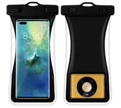 スマホ 防水ケース IPX8認定 海 入浴 プール カバー ブラック 水中撮影