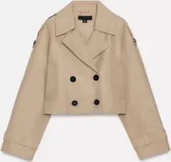 ZARA Lサイズショートダブルブレストトレンチコートのサムネイル