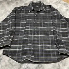 beamsチェック柄ネルシャツ 長袖 ブラック系