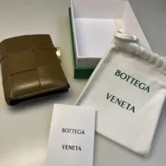 美品 ボッテガ カセット 二つ折り財布 オリーブ イントレ 箱付