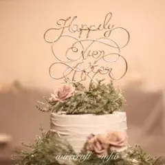 ウエディング ケーキトッパー　ワイヤー　ゴールド