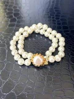 ２連　フェイクパール　ブレスレット